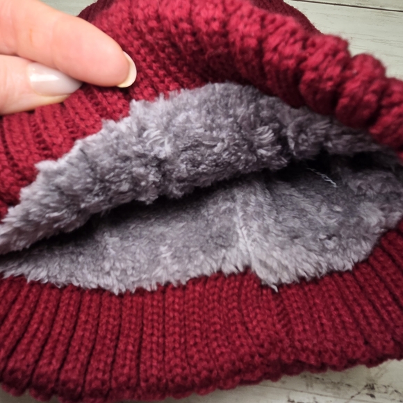 The North Face Women's Burgundy Knit Hat - Picture 2 of 2